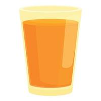 vector de dibujos animados de icono de vidrio de jugo de zanahoria. bebida de frutas