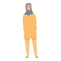 Arab woman icon cartoon vector. Muslim fashion vector