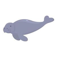 Zoo marine icon cartoon vector. Sea dugong vector