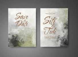 Wedding invitation with abstract watercolor background vector