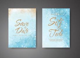 Wedding invitation with abstract watercolor background vector