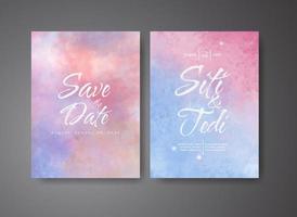 Wedding invitation with abstract watercolor background vector