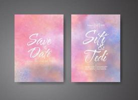 Wedding invitation with abstract watercolor background vector