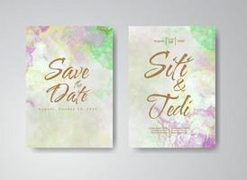 Wedding invitation with abstract watercolor background vector