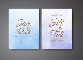 Wedding invitation with abstract watercolor background vector