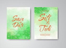 Wedding invitation with abstract watercolor background vector