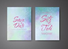 Wedding invitation with abstract watercolor background vector