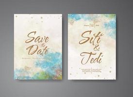 Wedding invitation with abstract watercolor background vector