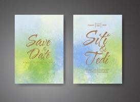 Wedding invitation with abstract watercolor background vector