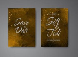 Wedding invitation with abstract watercolor background vector