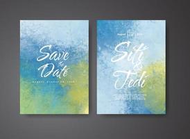 Wedding invitation with abstract watercolor background vector