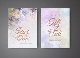 Wedding invitation with abstract watercolor background vector