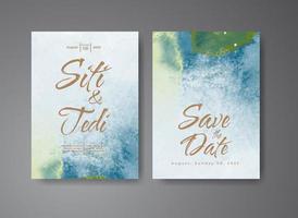 Wedding invitation with abstract watercolor background vector