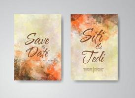 Wedding invitation with abstract watercolor background vector