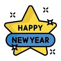 Happy new year celebration vector icon on white background
