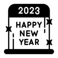 Have a look at Happy new year 2023 sign board vector icon