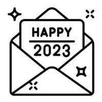 An icon of new year 2023 greeting letter vector