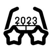 icono de vector de gafas de fiesta de año nuevo 2023 en estilo moderno