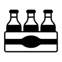 Editable design of beer crate, beer bottles inside the box vector