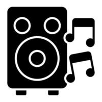 Electronic music sound speaker, woofer in modern style vector