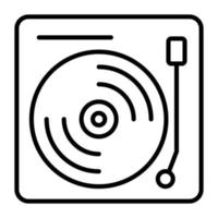 icono de vector de reproductor de vinilo sobre fondo blanco