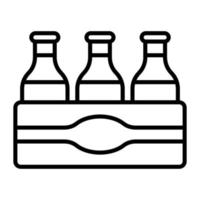 Editable design of beer crate, beer bottles inside the box vector