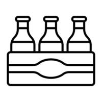 Editable design of beer crate, beer bottles inside the box vector