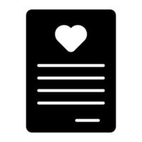 An icon of love greeting card in modern style vector