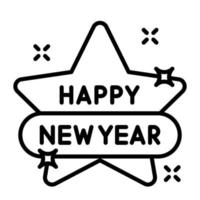 Happy new year celebration vector icon on white background