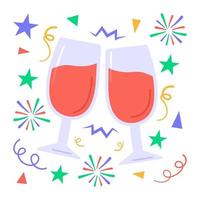 A well designed flat sticker of cheers, party celebration vector