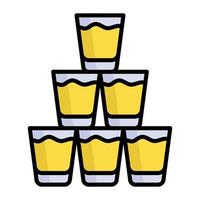 Beautiful design of drink glasses vector icon