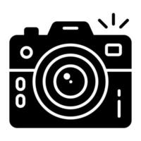 un dispositivo de fotografía, icono de vector de cámara electrónica