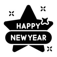 Happy new year celebration vector icon on white background