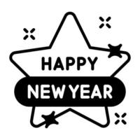 Happy new year celebration vector icon on white background