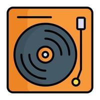 icono de vector de reproductor de vinilo sobre fondo blanco