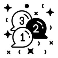 Countdown chat bubbles vector icon, new year countdown