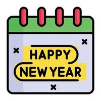 Happy new year calendar 2023 icon in modern style vector