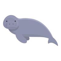 Nature dugong icon cartoon vector. Sea manatee vector