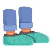 vector de dibujos animados de icono de cubierta de zapato de cuidado. protección médica