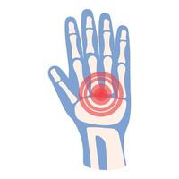 Hand pain icon cartoon vector. Medical treatment vector