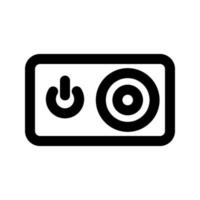 action camera icon, outline style, editable vector