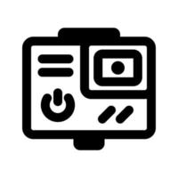 action camera icon, outline style, editable vector