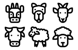 conjunto de iconos de línea de animales y mascotas. conjunto de iconos de línea delgada. iconos vectoriales simples eps10 vector