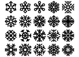 snowflake icon set vector isolated white background