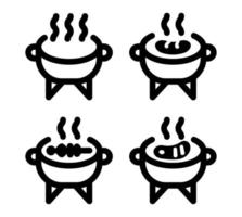 juego de iconos de línea de barbacoa a la parrilla. conjunto de iconos de línea delgada. iconos vectoriales simples eps10 vector