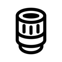 camera lens icon, outline style, editable vector