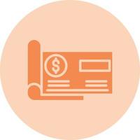 Bank Check Vector Icon