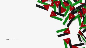 drapeau jordanien tombant du côté droit sur le sol, fête de l'indépendance, fête nationale, chroma key, sélection luma matte video