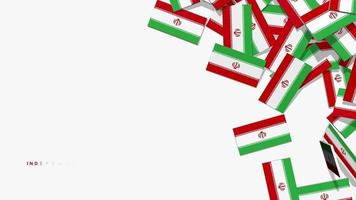 iranische flagge, die von rechts auf den boden fällt, unabhängigkeitstag, nationaltag, chroma-key, luma-matte-auswahl video