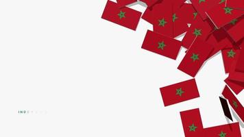 drapeau marocain tombant du côté droit sur le sol, le jour de l'indépendance, la fête nationale, chroma key, sélection luma matte video